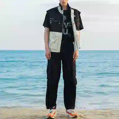 李宁 休闲运动宽松立领单马甲 男款 冰川灰