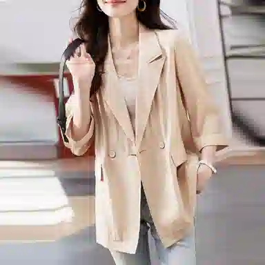 【dme】 纯色一粒扣七分袖西装 女款