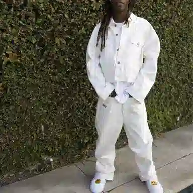 Drew House Selvedge Wide Leg Jean White