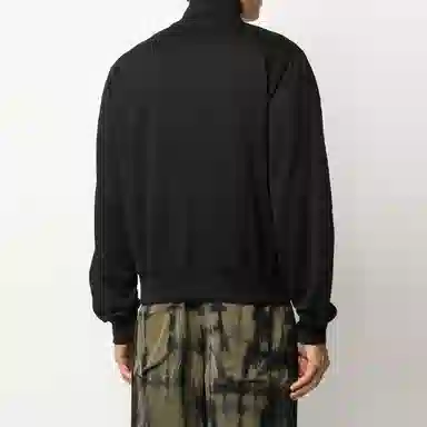 Versace Logo Embroidered Zip Jacket Black