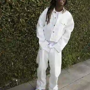 Drew House Selvedge Wide Leg Jean White