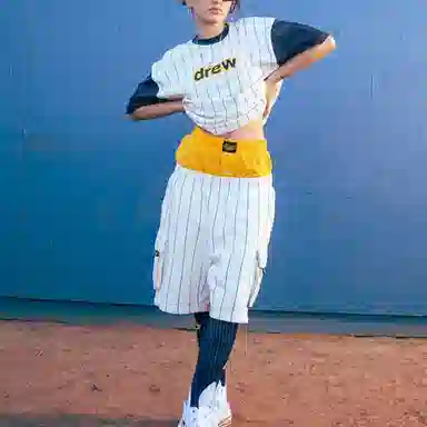 Drew House Secret Ss Tee Navy Pinstripe