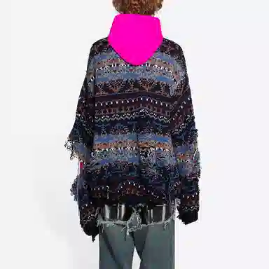 Balenciaga FW21 Distressed Crewneck Sweater Blue