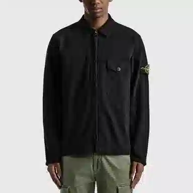 Stone Island Recycled Cotton Jacket Black