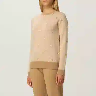 MAX MARA Diamond M Wool Sweater Beige