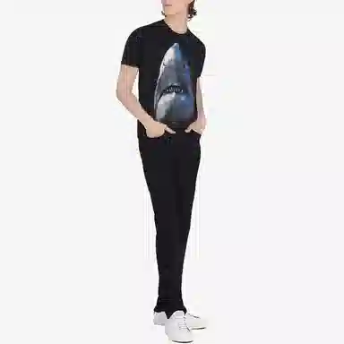 Givenchy Shark Print Slim Fit T-Shirt Black