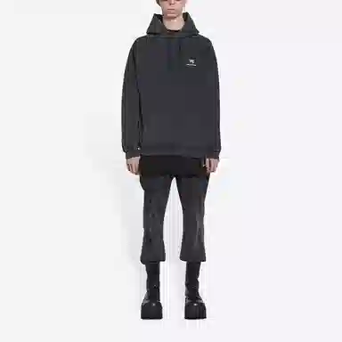Balenciaga Logo Hoodie Black