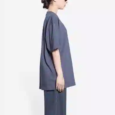 Balenciaga Logo Print T-Shirt Blue