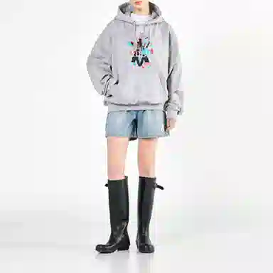 acme de la vieADLV SS22 A Logo Emblem Flower Essential Hoodie Melange Logo