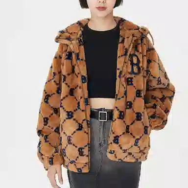 MLB Boston Red Sox Sherpa Hoodie Jacket Beige