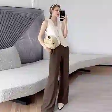 美洋 仿醋酸斜纹休闲裤 女款