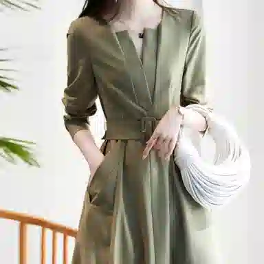 【dme】 纯色简约休闲长袖连衣裙 女款