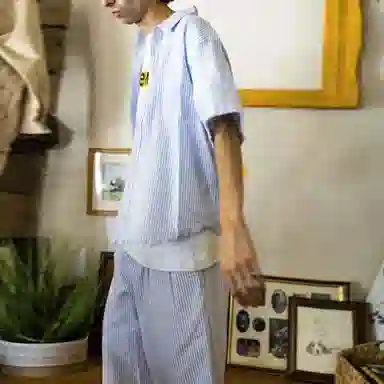 Drew House logo Seersucker Ss Shirt