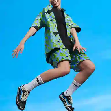 Vans x TYAKASHA SS22 Woven Shorts Ocean Green