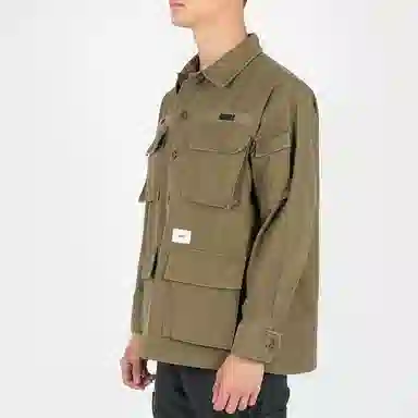 WTAPS Jungle Ls 01 Shirt. Cotton. Satin