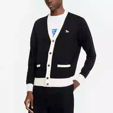 Maison Kitsune Fox Embroidery Sweater Black