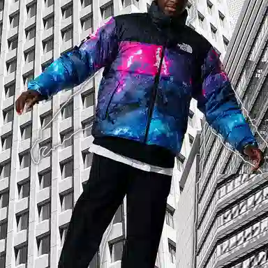 The North Face x Invincible Neon Pattern Full-Zip Down Jacket