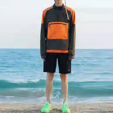 中国李宁 撞色拼接 宽松休闲运动夹克外套 男款 深橄榄绿