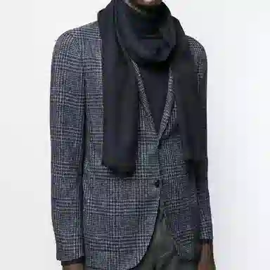 Zzegna Logo Tassel Scarf Black