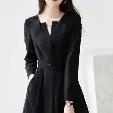 【dme】 纯色简约休闲长袖连衣裙 女款