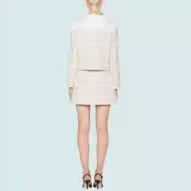 Miu Miu Bow Detail V-Neck Jacket Ivory