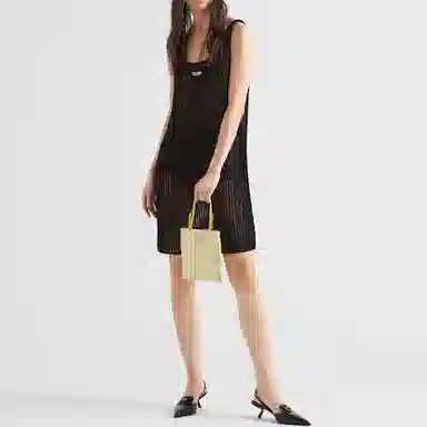 PRADA Mesh Cutout Dress Black