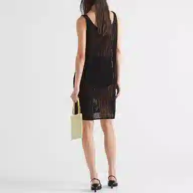 PRADA Mesh Cutout Dress Black