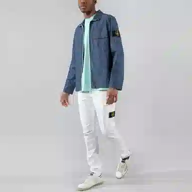 Stone Island Logo Jacket Blue