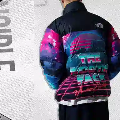 The North Face x Invincible Neon Pattern Full-Zip Down Jacket