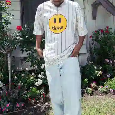 Drew House Mascot Ss Teenavy Pinstripe LogoT