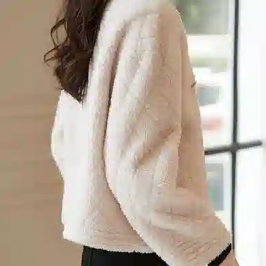 【dme】 纯色简约菱形格绒感外套 女款