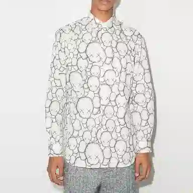 CDG x KAWS Long Sleeve Shirt White