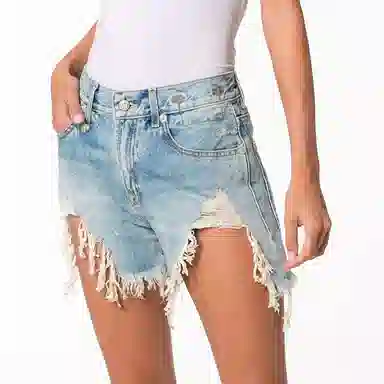 R13 Denim Shorts Blue