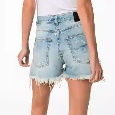 R13 Denim Shorts Blue