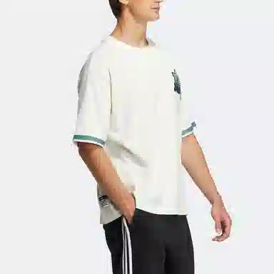 adidas Letter Print Crew Neck T-Shirt