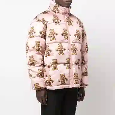 Moschino FW22 Printed Zip-Up Jacket Pink