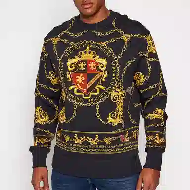 Versace Jeans Couture Baroque Print Sweatshirt Black
