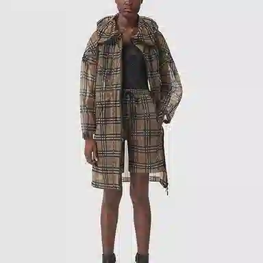 Burberry Vintage Check Hooded Coat