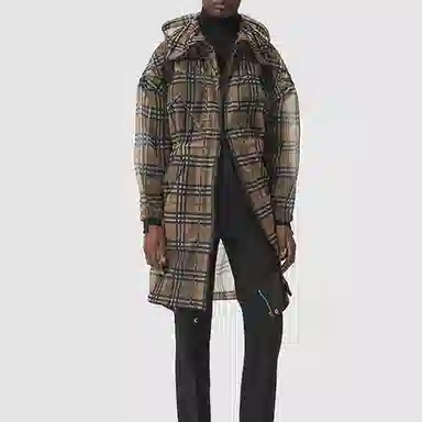 Burberry Vintage Check Hooded Coat