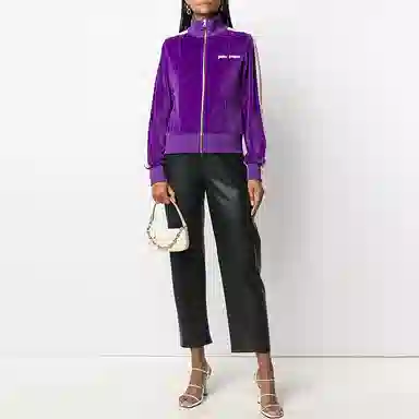 Palm Angels Chenille Track Jacket Purple