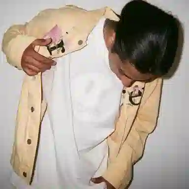 Drew House logo SS21 Floral Trucker Jacket - Drew washed tangerine