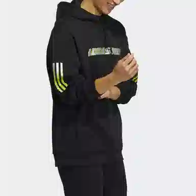 adidas neo Logo Print Hoodie Black