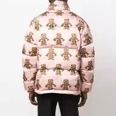Moschino FW22 Printed Zip-Up Jacket Pink