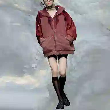 Maison Margiela x PENDLETON FW23 Bordeaux Hoodie