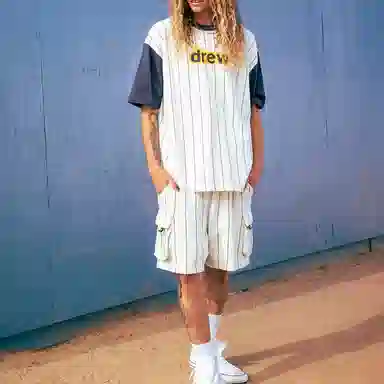 Drew House Cargo Sweatshort Navy Pinstripe