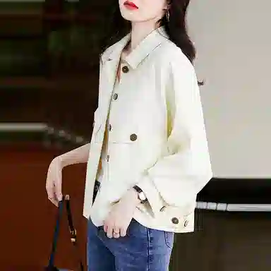 【dme】 单排扣长袖薄款外套夹克 女款 白色