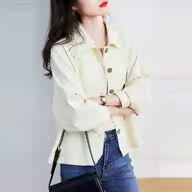 【dme】 单排扣长袖薄款外套夹克 女款 白色