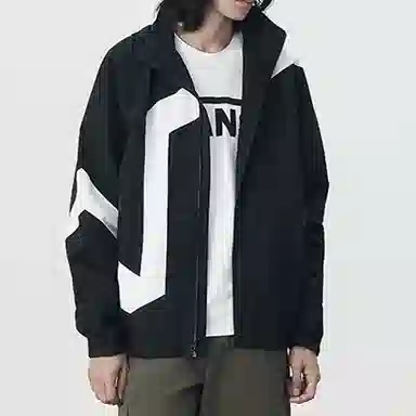 Vans Logo Print Hoodie Jacket Black