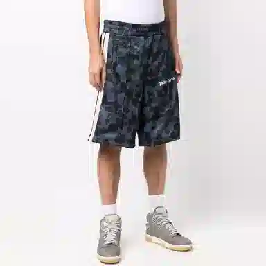 Palm Angels Camo Print Shorts Black