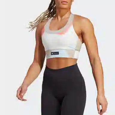 adidas x Marimekko Logo Print Sports Bra Coral Pink